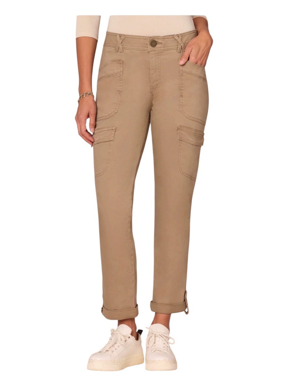 Democracy Ab Solution Portobello High Rise‎ Roll Cuff Cargo Utility Pant Size 14